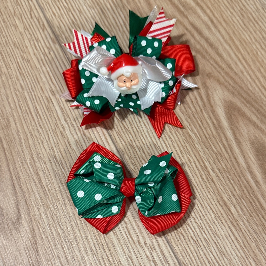 Festive Santa Hair Bow For Kids